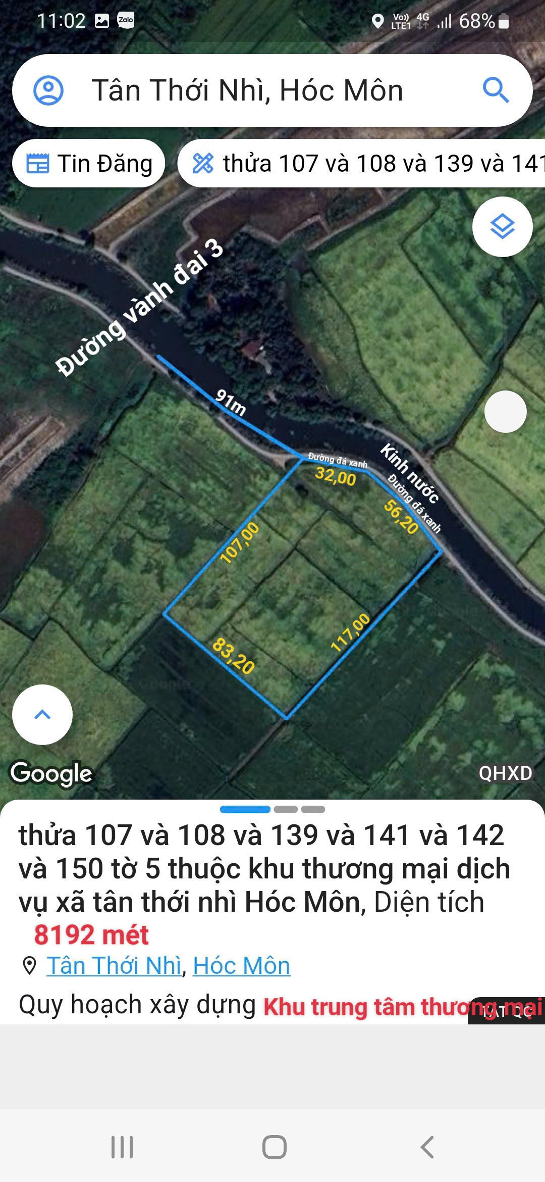 Bán đất mặt tiền 84x117m giá 3 triệu/m Đường Kênh 3 15983339