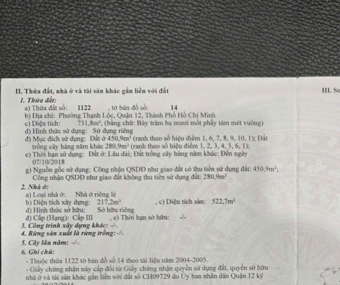 BIỆT THỰ SÂN VƯỜN THẠNH LỘC 37 – 732M² – 7PN – CHỈ 28.98 TỶ TL MẠNH 15983686