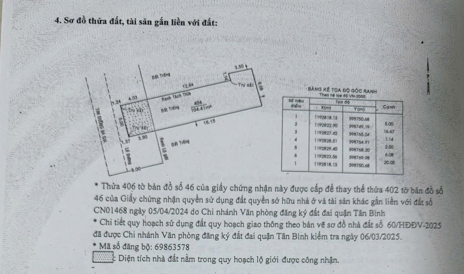 (Tin thật 100%) Bán đất đẹp 104m2 mặt phố Ba Gia - Tặng GPXD (7 lầu + hầm) - Làm CHDV/VP/KS - HH MG 15983701