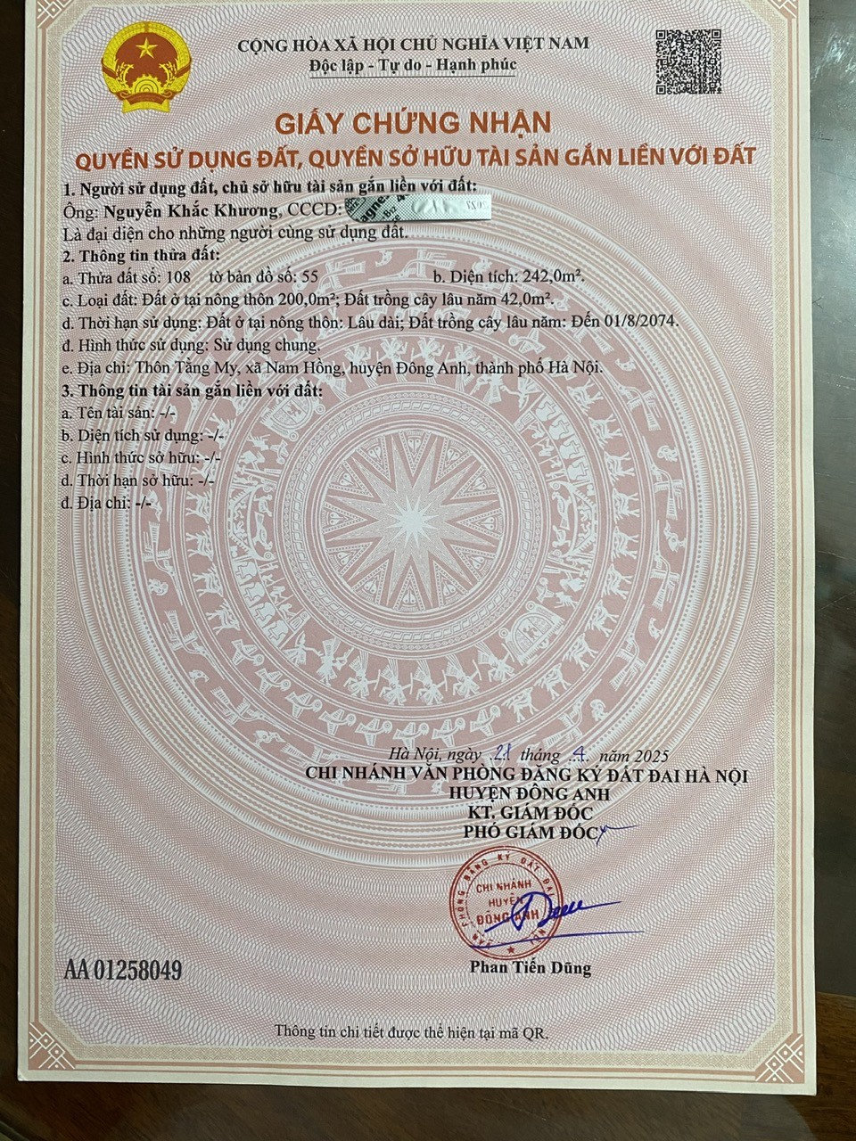 NHÀ ĐẤT ĐẸP – GIÁ TỐT  – CHÍNH CHỦ CẦN BÁN NHANH NHÀ VƯỜN tại Xã Trung Giã (Nam sơn, Sóc sơn), HN 15984091
