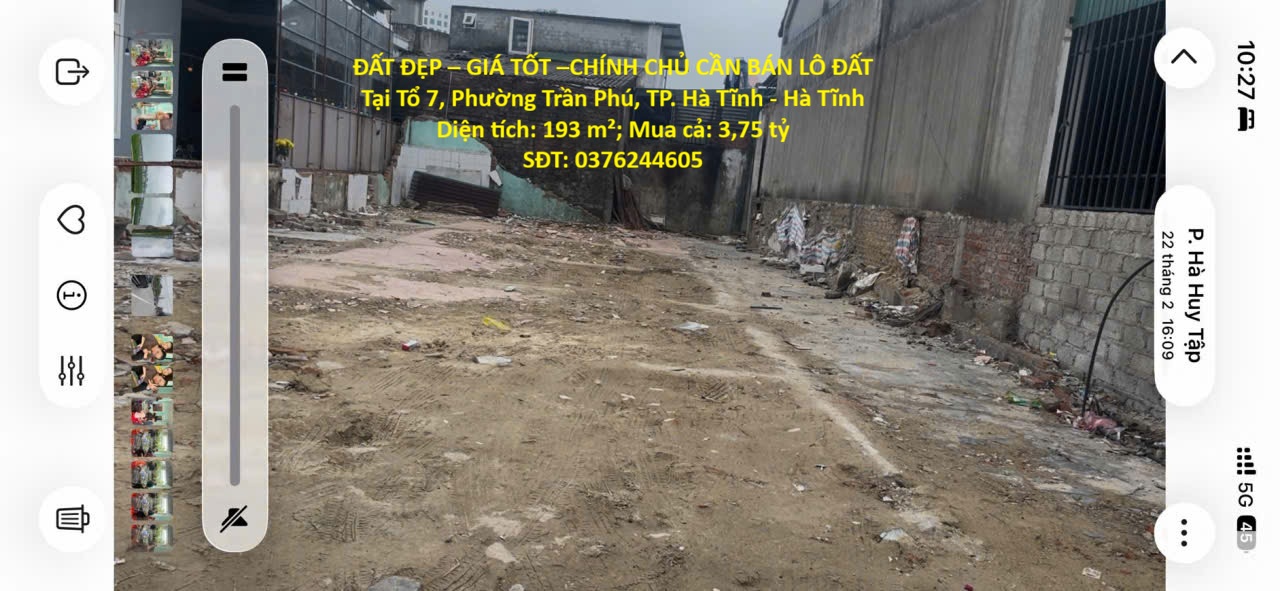 ĐẤT ĐẸP – GIÁ TỐT –CHÍNH CHỦ CẦN BÁN LÔ ĐẤT Tại Tổ 7, Phường Trần Phú, TP. Hà Tĩnh - Hà Tĩnh 15984646