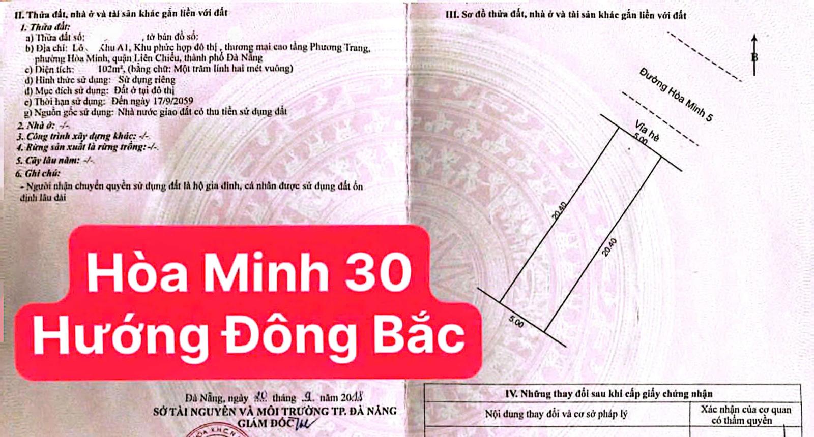 🔴💥Bán đất đường Hòa Minh 30 - Khu A1 Phương Trang 15984707
