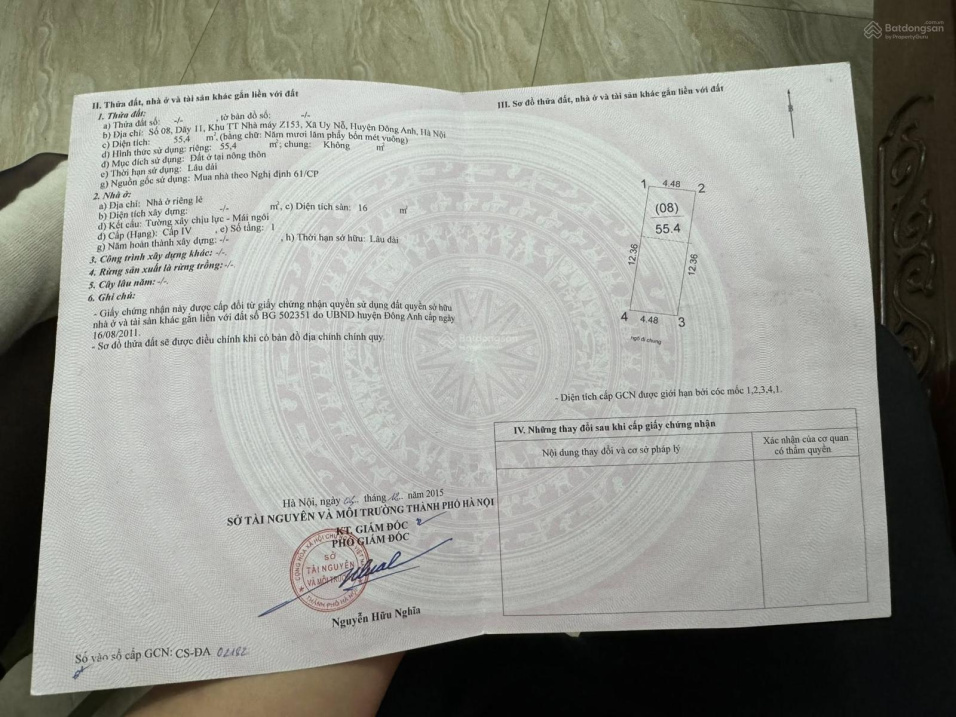 Bán 55.4m2 đất Z153 Đông Anh - đường ô tô tránh 15985377