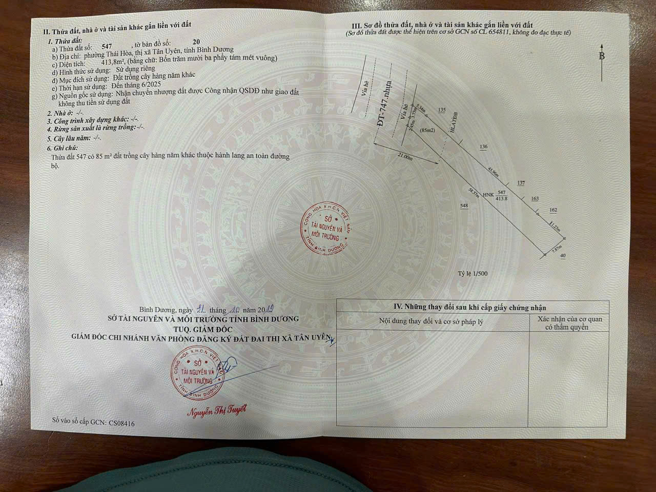 SIÊU PHẨM ĐẤT MẶT TIỀN DT747 – ĐƯỜNG TỈNH 747 – THÁI HÒA, TÂN UYÊN, BÌNH DƯƠNG 15985416