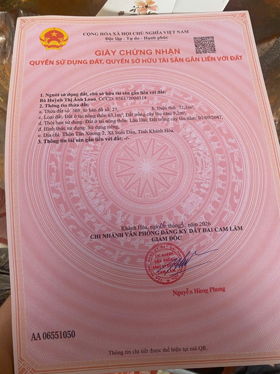 cần Bán Lô Đất Thôn Tân Xương, Xã Suối Dầu - Khánh Hòa. 15985679