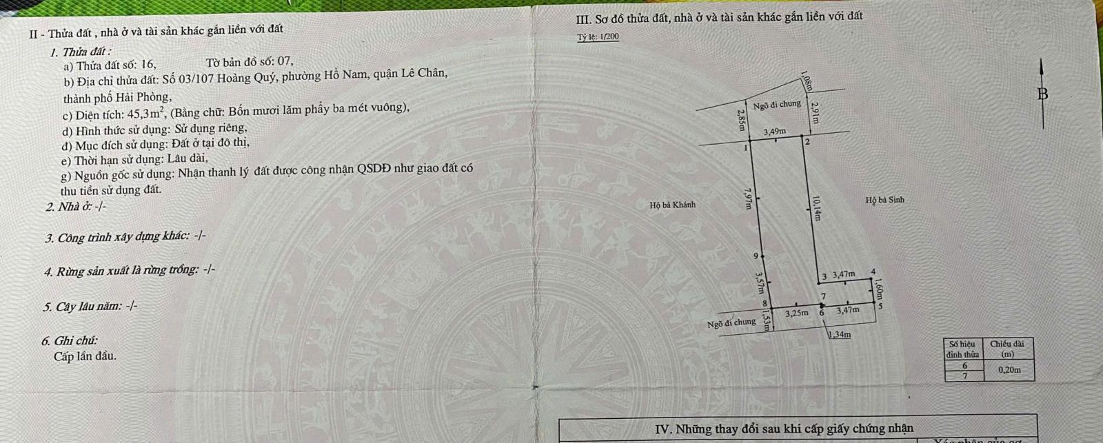 BÁN ĐẤT TẶNG NHÀ 2 TẦNG PHỐ HOÀNG QUÝ – TÔ HIỆU – LÊ CHÂN – Ô TÔ ĐỖ CỬA – GIÁ 3,35 TỶ 15985757