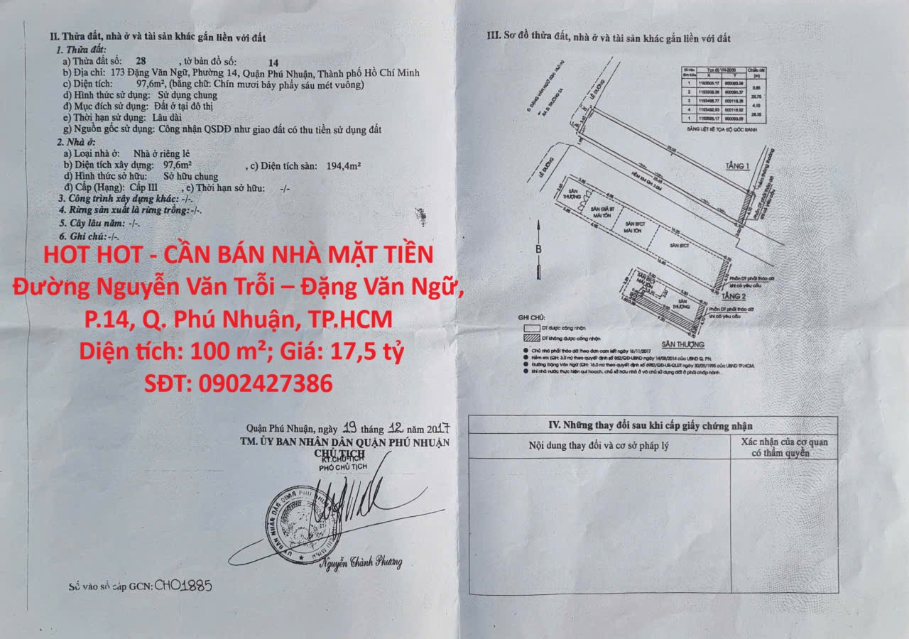 HOT HOT - CẦN BÁN NHÀ MẶT TIỀN Đường Nguyễn Văn Trỗi – Đặng Văn Ngữ, P.14, Q. Phú Nhuận, TP.HCM 15986270