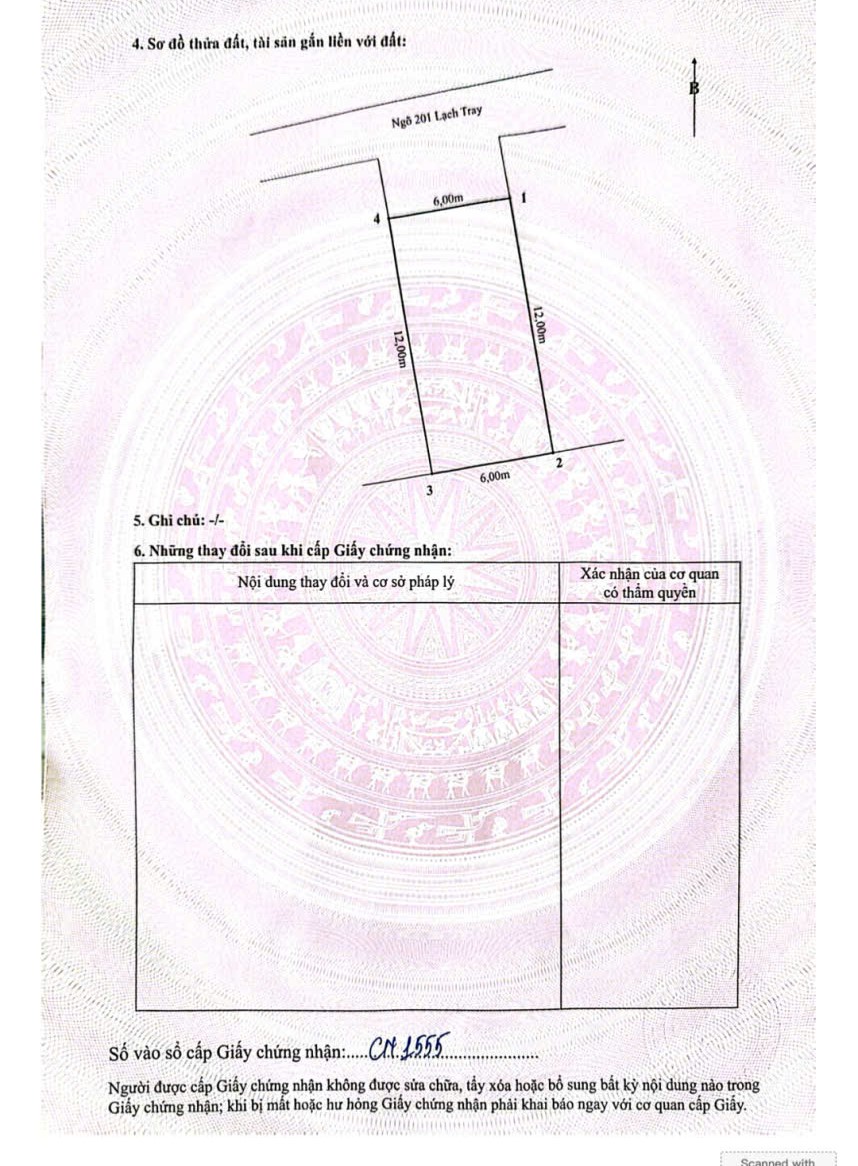 BÁN ĐẤT 72M² NGÕ 201 LẠCH TRAY – NGÔ QUYỀN – MẶT TIỀN 6M – TẶNG NHÀ 2 TẦNG – GIÁ HƠN 4 TỶ 15986352