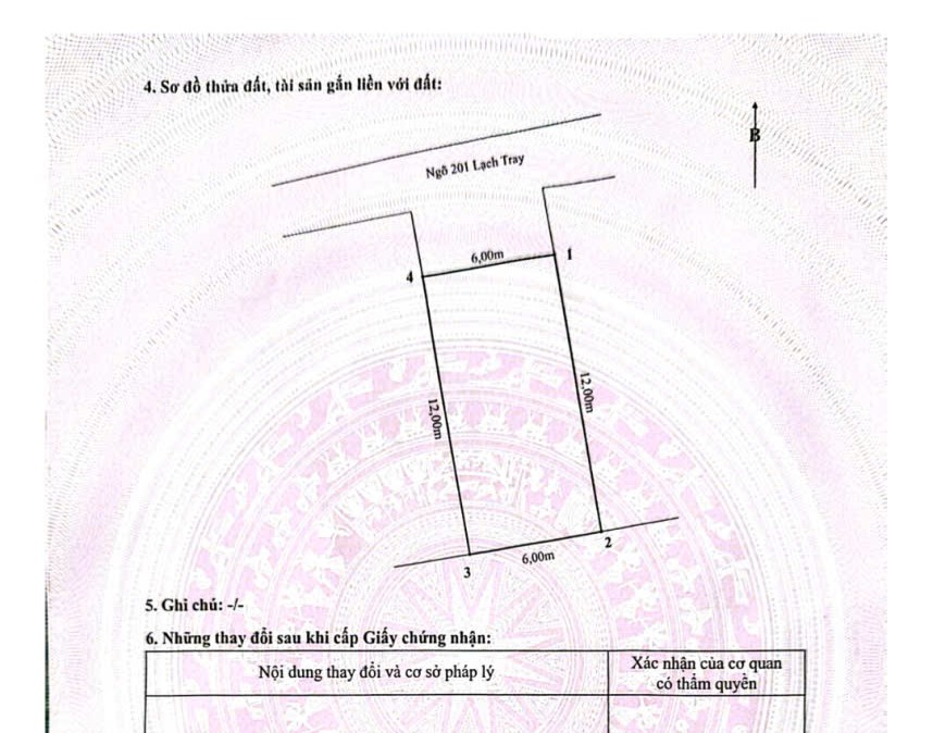 BÁN ĐẤT 72M² NGÕ 201 LẠCH TRAY – NGÔ QUYỀN – MẶT TIỀN 6M – TẶNG NHÀ 2 TẦNG – GIÁ HƠN 4 TỶ 15986352