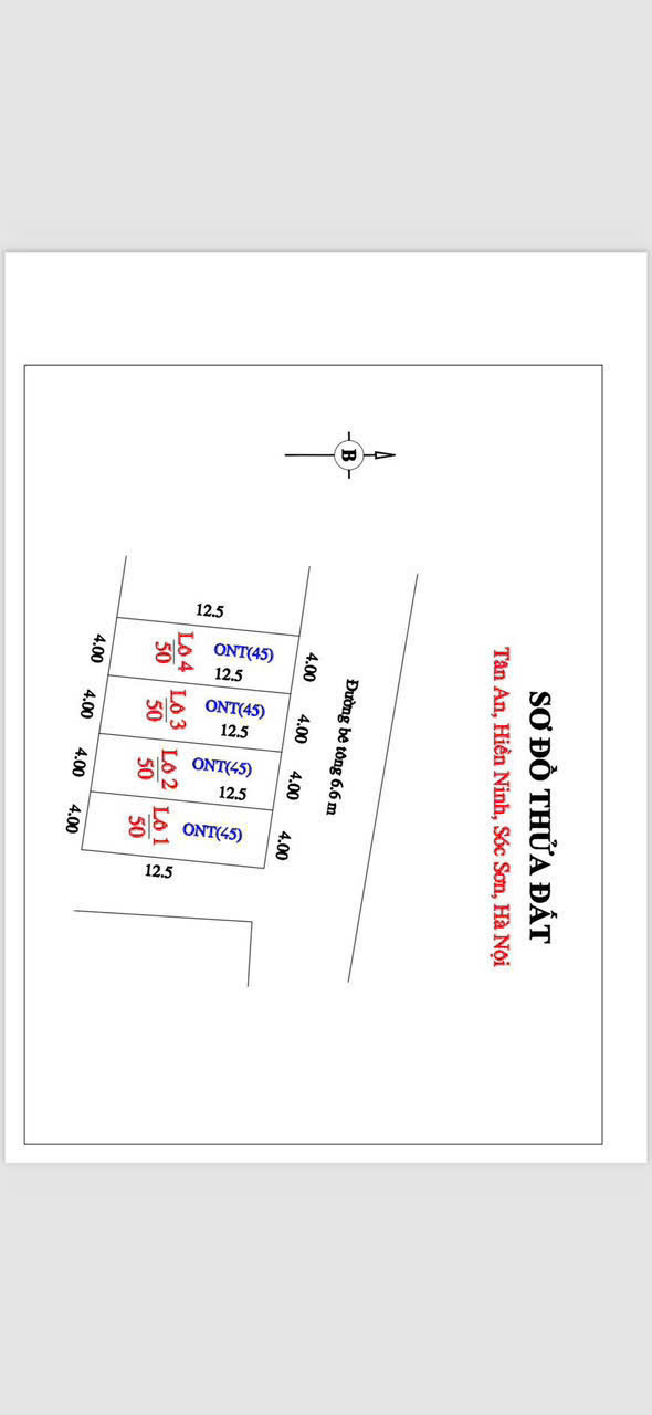 (Siêu hiếm) Bán 50m² tại Tân An- Hiền Ninh- Sóc Sơn- Hn. Đường Bìa Làng 6m ngõ thông. Nhỉnh tỉ 15986530