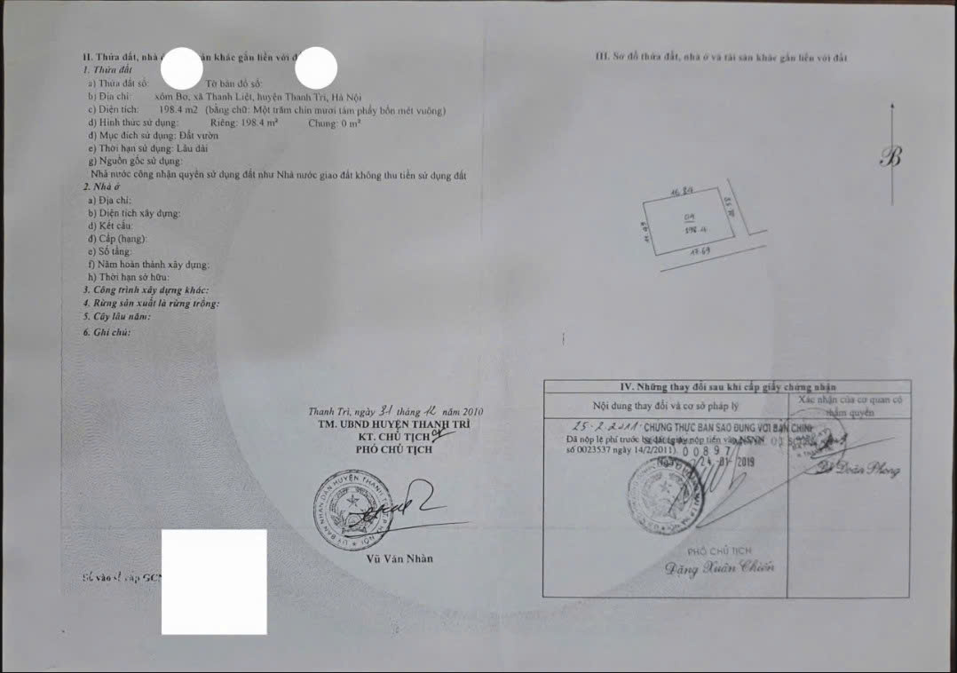 HẾT Q1 – CHÍNH CHỦ CẦN BÁN 190m² ĐẤT VƯỜN – XÃ THANH LIỆT, HUYỆN THANH TRÌ, HÀ NỘI CHỈ 100TR/M2 15986628