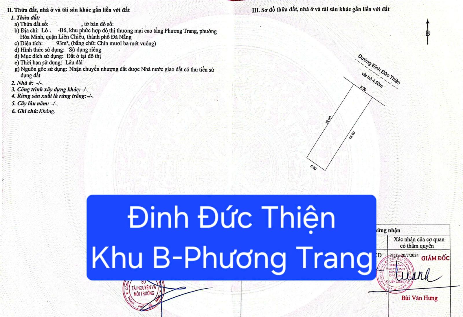 🔴💥BÁN ĐẤT ĐƯỜNG 7,5M ĐINH ĐỨC THIỆN - Khu B Phương Trang) 15986847