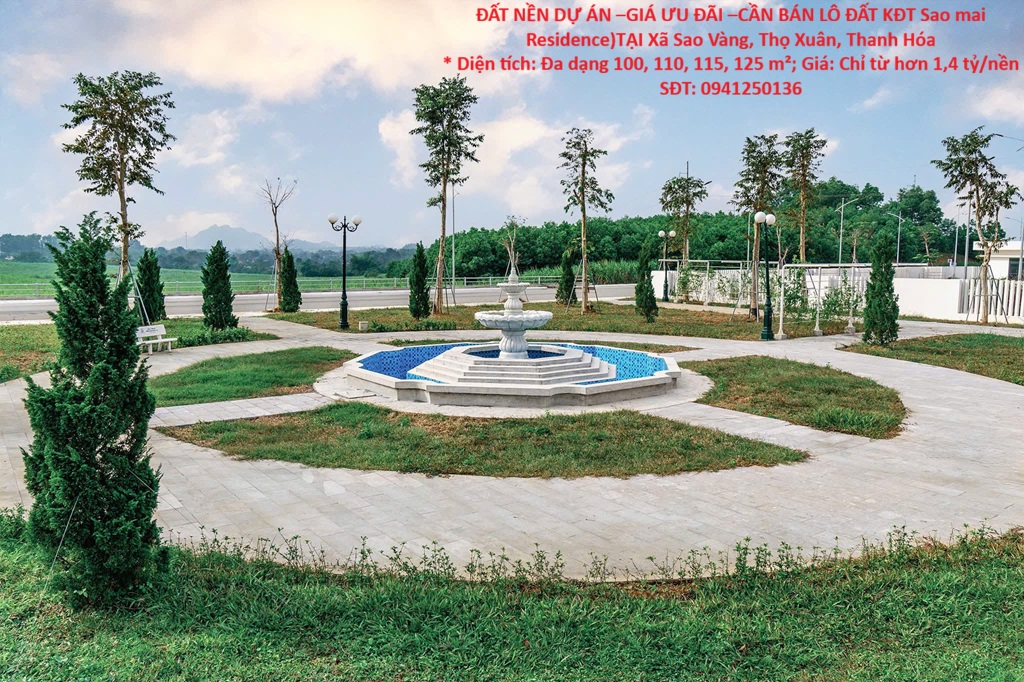 ĐẤT NỀN DỰ ÁN –GIÁ ƯU ĐÃI –CẦN BÁN LÔ ĐẤT KĐT Sao mai Residence)TẠI Xã Sao Vàng, Thọ Xuân, Thanh Hóa 15986911