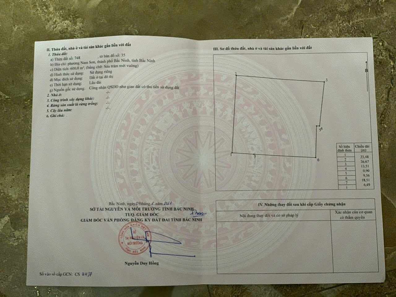 Chính Chủ Cần Bán Lô Đất 600m2 Ngõ 460 Tự Thôn, Phường Nam Sơn, TP Bắc Ninh 15986926