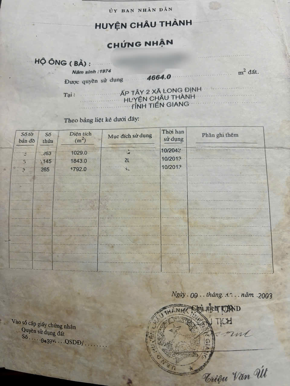 ĐẦU TƯ SINH LỜI - Chính Chủ BÁN Bán Đất Vườn-Xã Long Định, Châu Thành, Tiền Giang 15987271