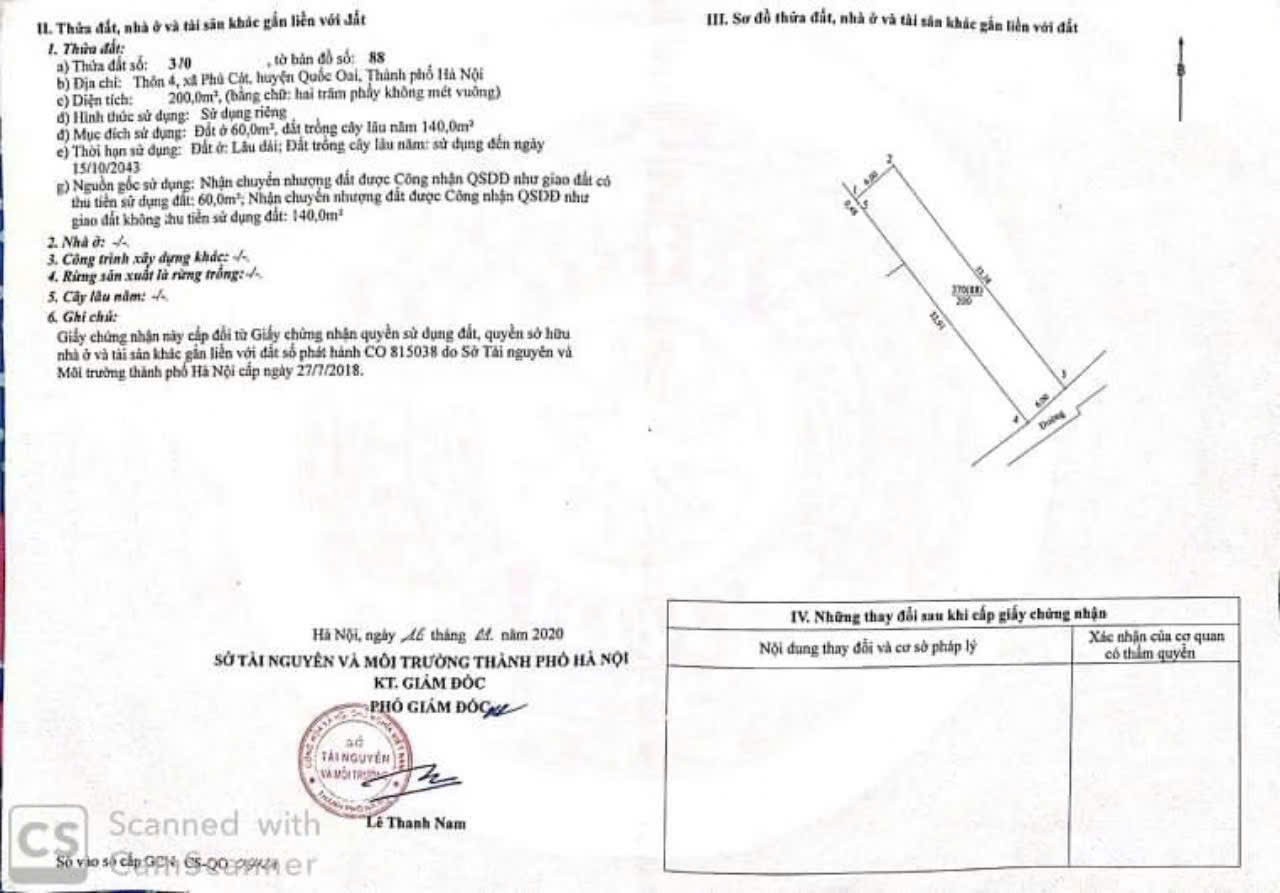 ĐẤT CHÍNH CHỦ- GIÁ TỐT Cần Bán Nhanh Lô Đất vị trí đẹp tại huyện Quốc Oai, tp Hà Nội 15987460
