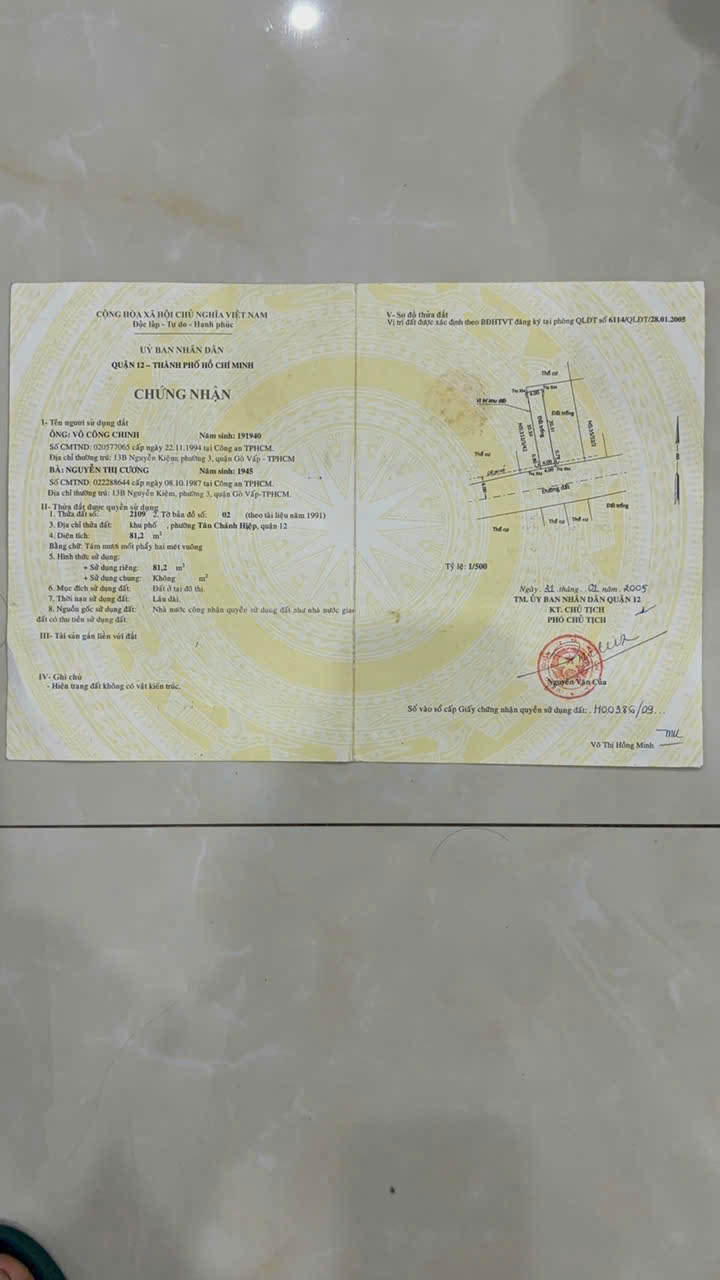 💈 ĐẤT KHU K82 TÂN CHÁNH HIỆP – GẦN TÔ KÝ – 4x22M – CHỈ 5.8 TỶ 💥 15987521