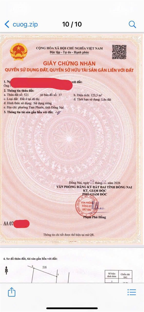 ĐẤT ĐẸP - GIÁ TỐT CHÍNH CHỦ BÁN NHANH LÔ ĐẤT VỊ TRÍ ĐẮC ĐỊA TẠI Tam Phước Đồng Nai 15987524