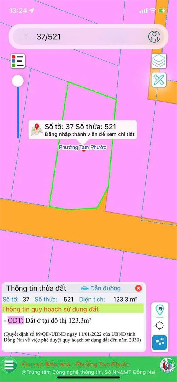 ĐẤT ĐẸP - GIÁ TỐT CHÍNH CHỦ BÁN NHANH LÔ ĐẤT VỊ TRÍ ĐẮC ĐỊA TẠI Tam Phước Đồng Nai 15987524