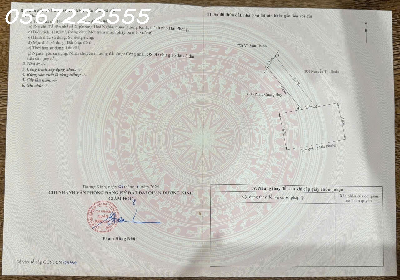 Bán đất Hòa Nghĩa, Dương Kinh - Mặt đường trục chính - ZALO 0567 222 555 15987680