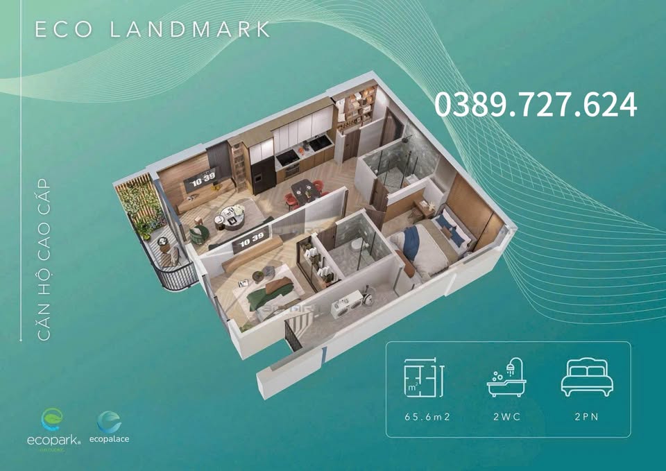 Căn hộ Ecopalace Buôn Ma Thuột Giỏ hàng cuối căn 1PN 2PN view tầng cao 15987702