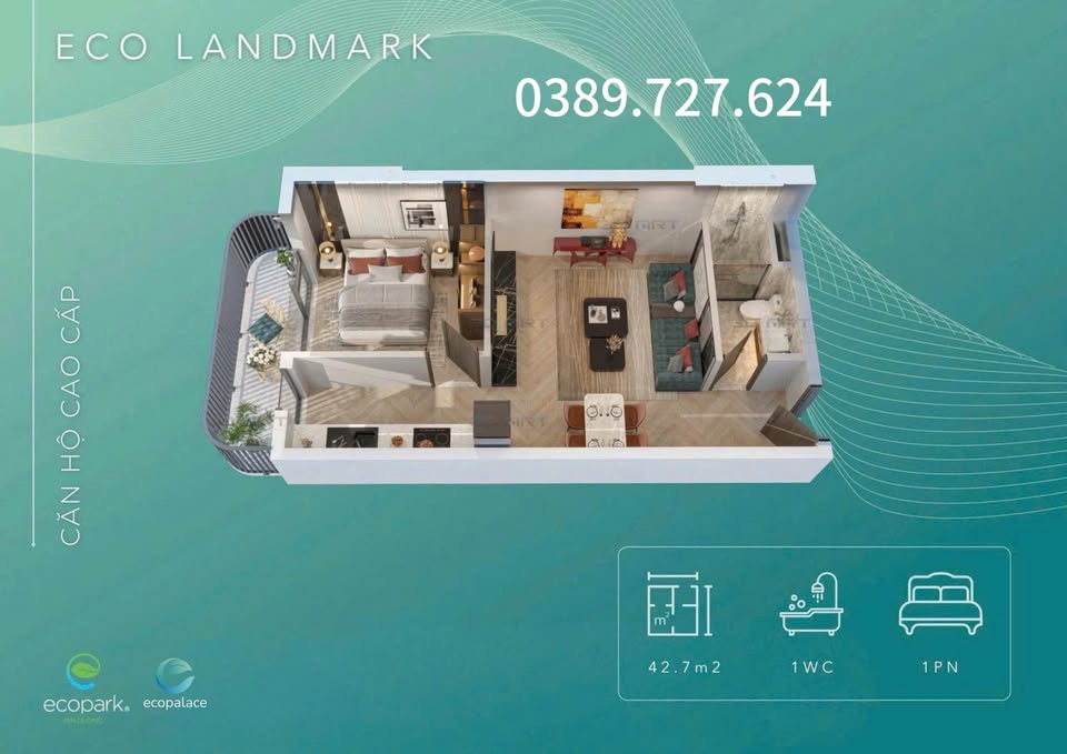 Căn hộ Ecopalace Buôn Ma Thuột Giỏ hàng cuối căn 1PN 2PN view tầng cao 15987702