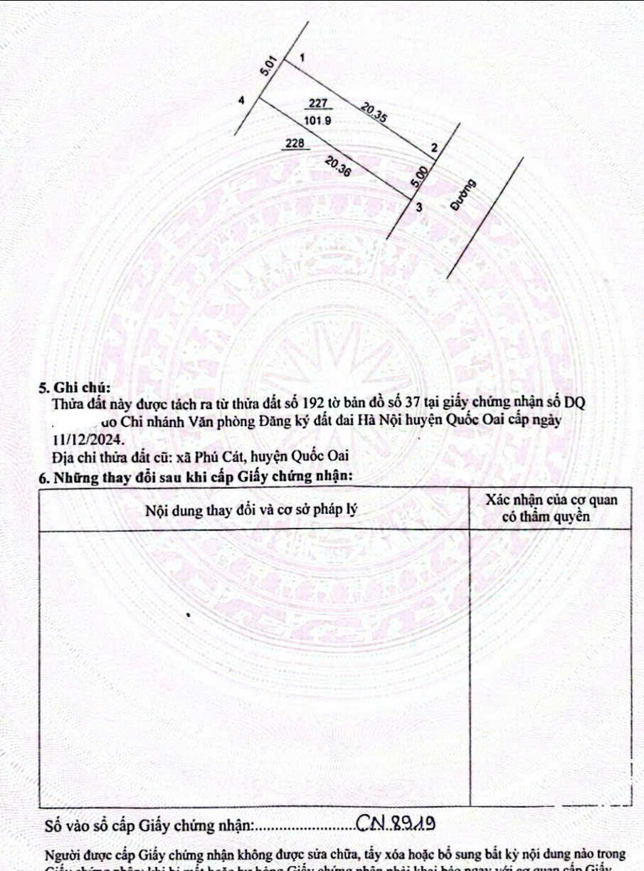 Chính chủ gửi bán thửa đất đẹp khu vực Quốc Oai sát cạnh Ngã Tư Vai Réo đón sóng Ga Metro 05 15987769