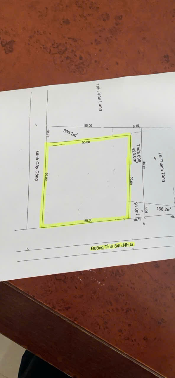 BÁN 2 LÔ ĐẤT THỔ CƯ + ĐẤT LÚA – MẶT TIỀN LỚN 15987812