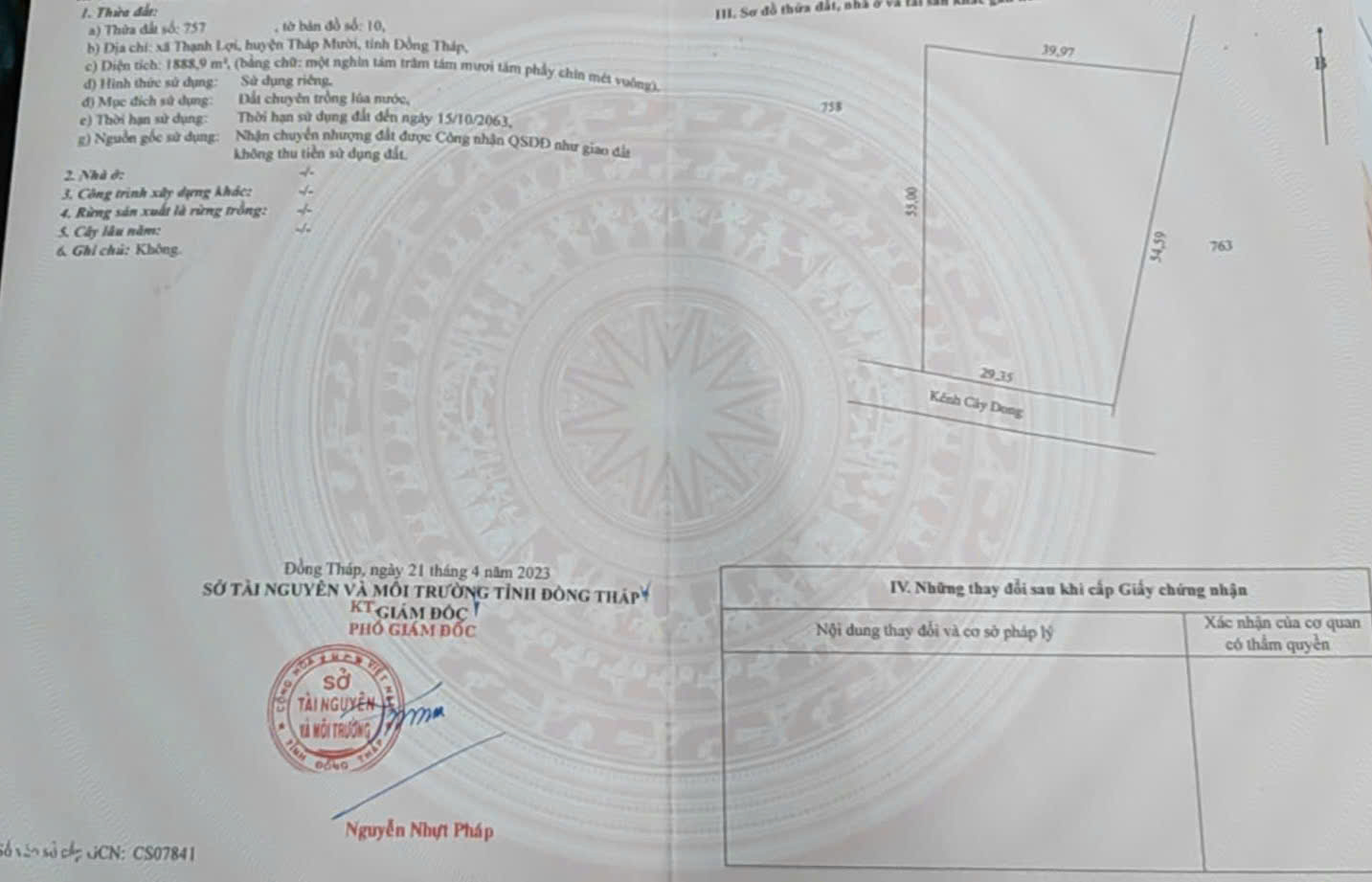 BÁN 2 LÔ ĐẤT THỔ CƯ + ĐẤT LÚA – MẶT TIỀN LỚN 15987812