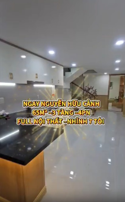 NGAY NGUYỄN HỮU CẢNH 70m2 -  3 tầng 5 PN - Full nội thất - Nhình 7 tỏi - Nhà đẹp ở ngay 15987826
