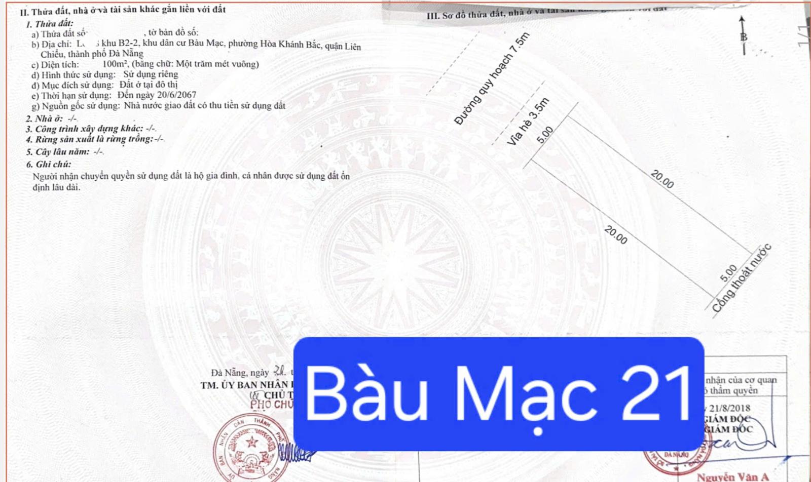 🔥🔥Bán lô đất MT Bàu Mạc 21 - Trục đường 7m5, Gần Nguyễn An Ninh 15987938