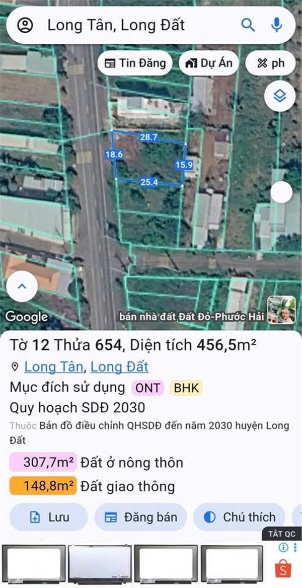 CHÍNH CHỦ Cần Bán Gấp Đất Mặt Tiền QL 765 Long Tân, Huyện Long Đất, Bà Rịa Vũng Tàu 15988219