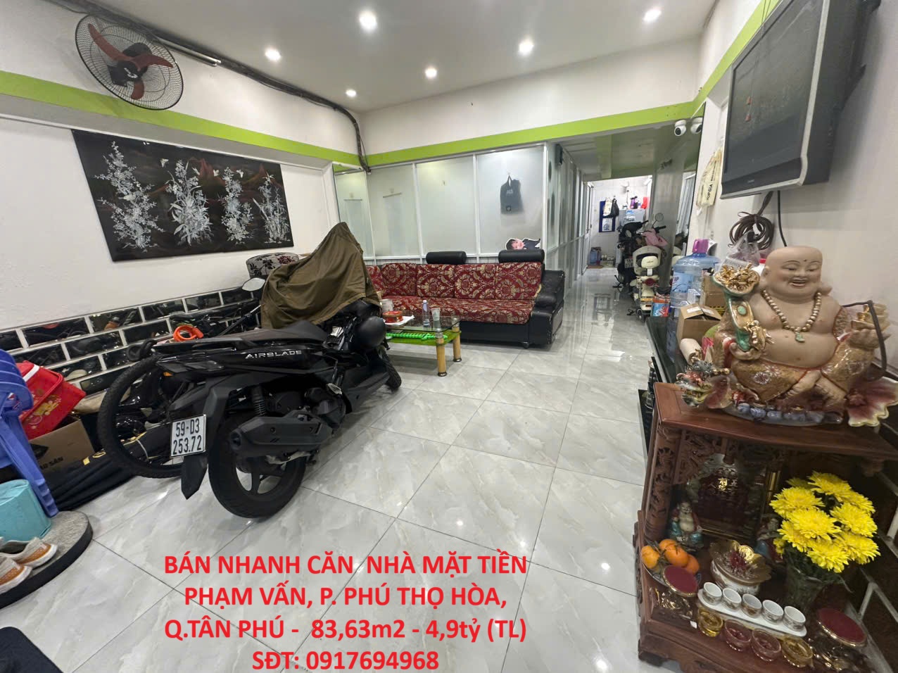 BÁN NHANH CĂN  NHÀ MẶT TIỀN PHẠM VẤN, P. PHÚ THỌ HÒA, Q.TÂN PHÚ -  83,63m2 - 4,9tỷ (TL) - Xe Hơi 15988519