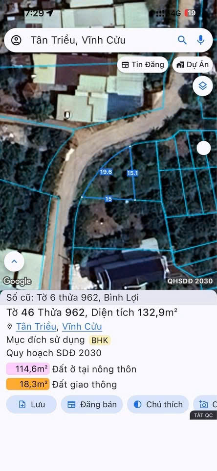 CHÍNH CHỦ Bán hai lô đất măt tiền đường Bến Đôi, Đồng Nai - Giá 2 lô 2,3 tỷ có 100 thổ cư 15988940