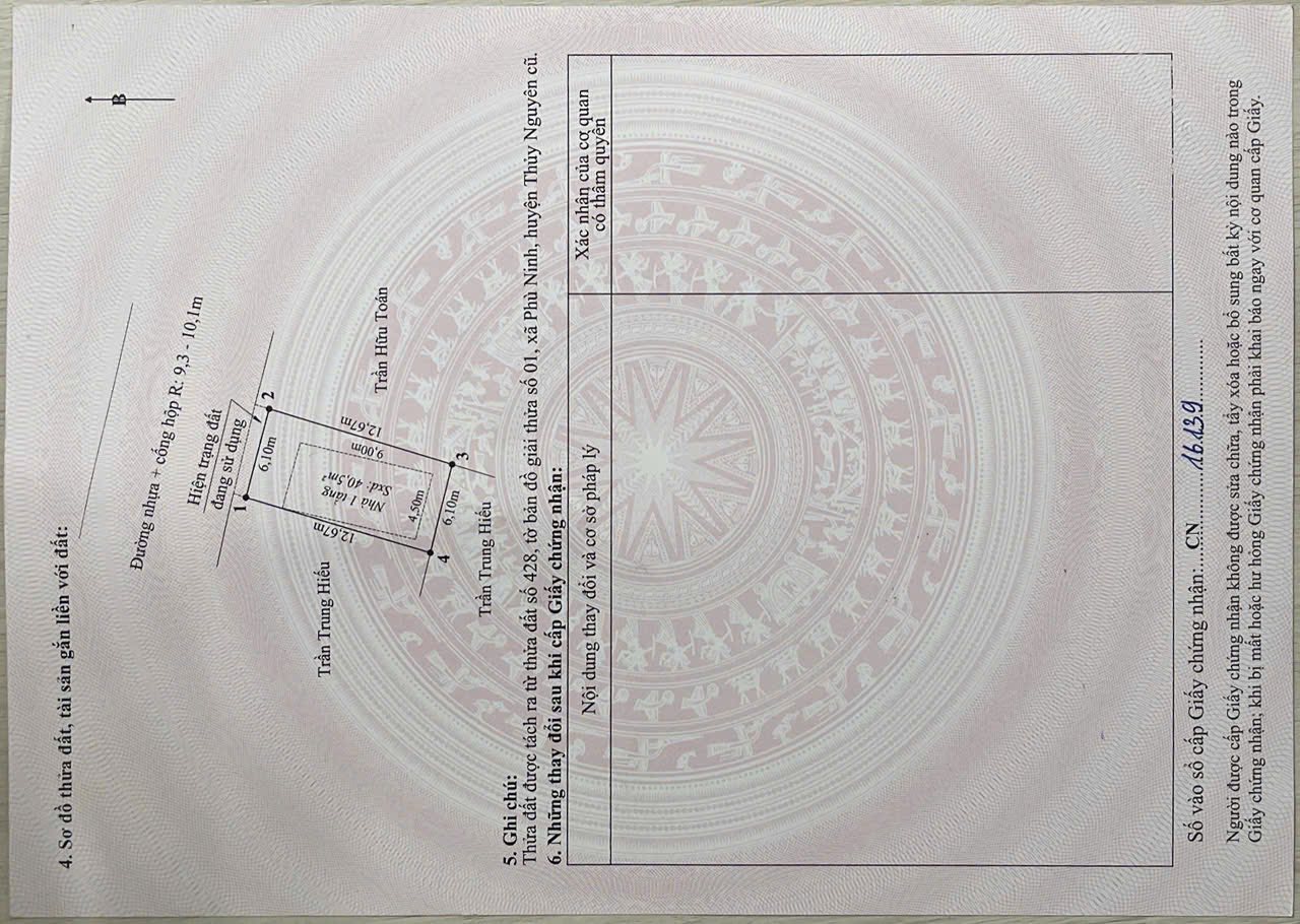 Mở Bán 2 lô đất Thuộc Thôn Phù Lưu – Phù Ninh – Thuỷ Nguyên – Hải Phòng. 15989311