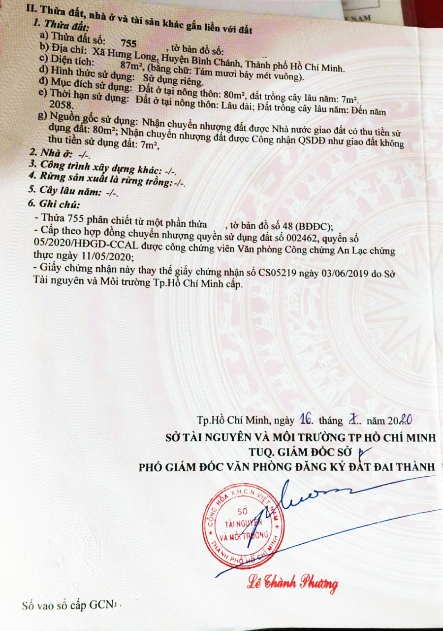 CẦN BÁN 87M2 ĐẤT THỔ CƯ HẺM XE HƠI TỚI ĐẤT 15989903