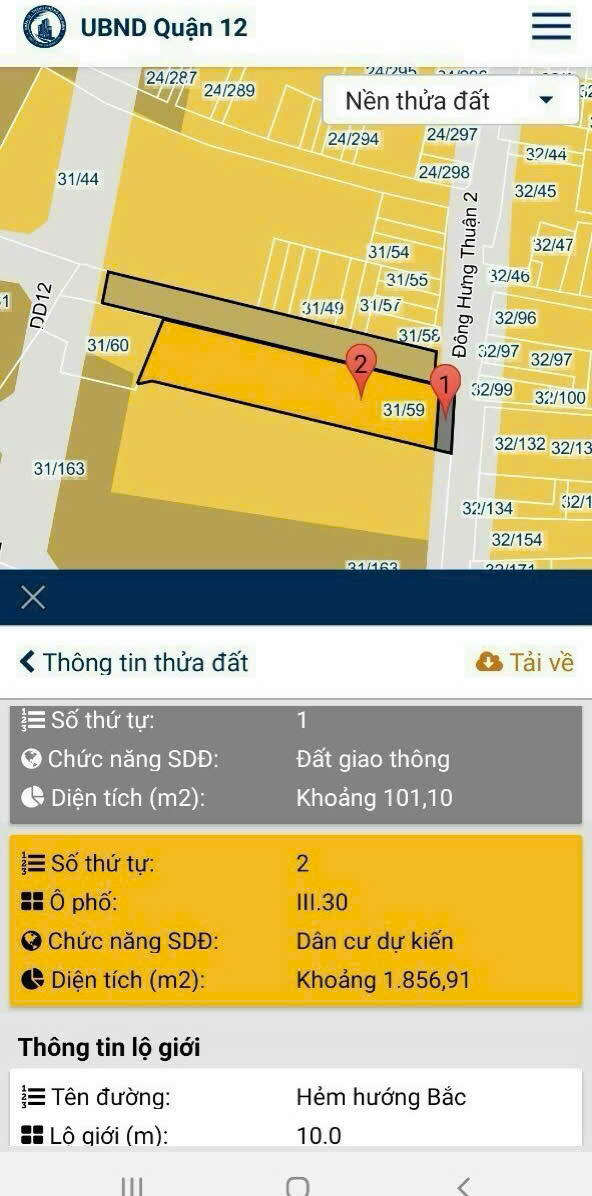 SIÊU ĐẤT MT ĐÔNG HƯNG THUẬN 02 – NGANG 20M – 1.915M² THỔ CƯ – CHỈ 140 TỶ 15989927