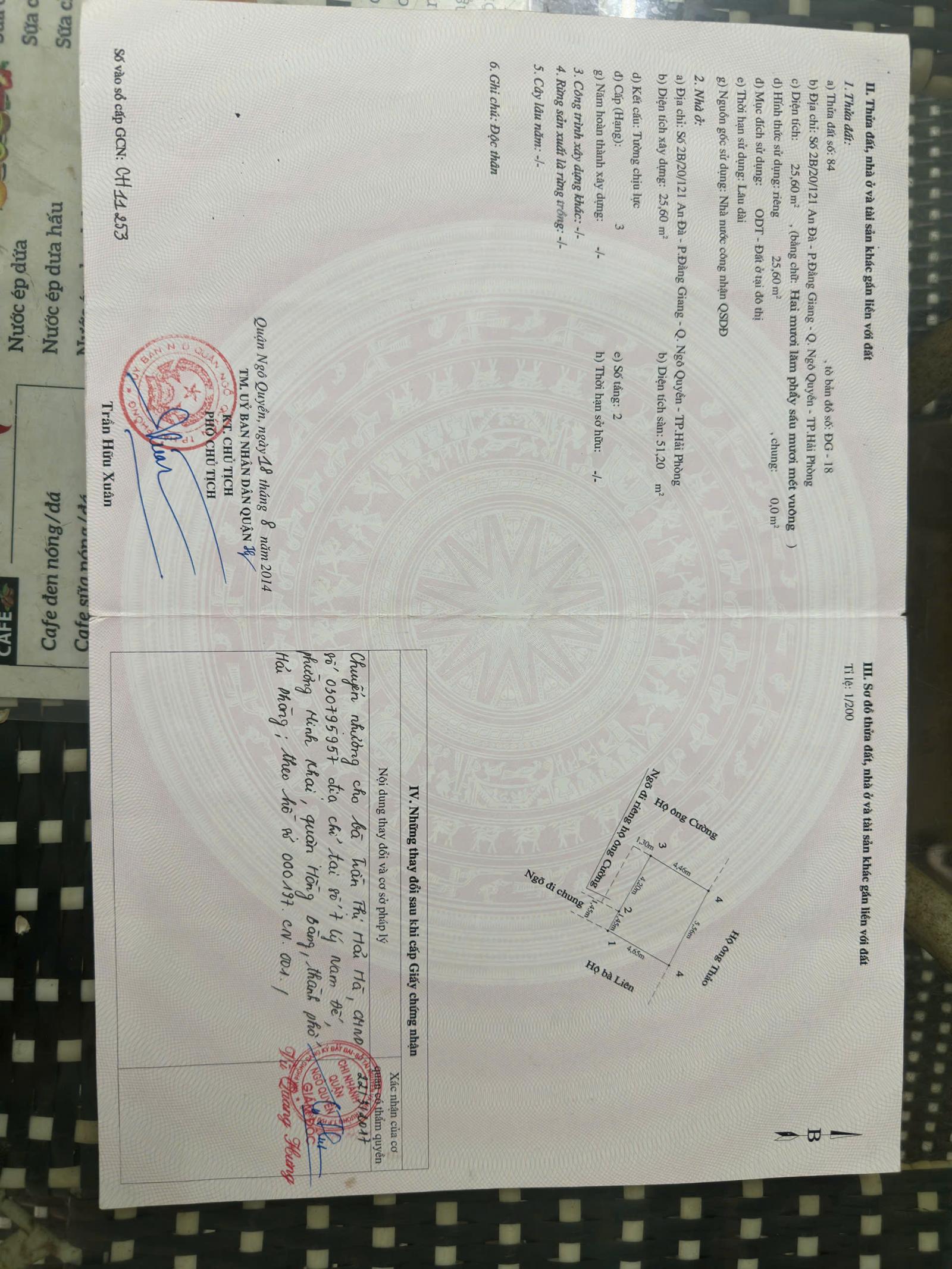 BÁN NHÀ 3 TẦNG NGÕ 121 AN ĐÀ – NGÔ QUYỀN – Ở NGAY – GIÁ 1,79 TỶ 15989984