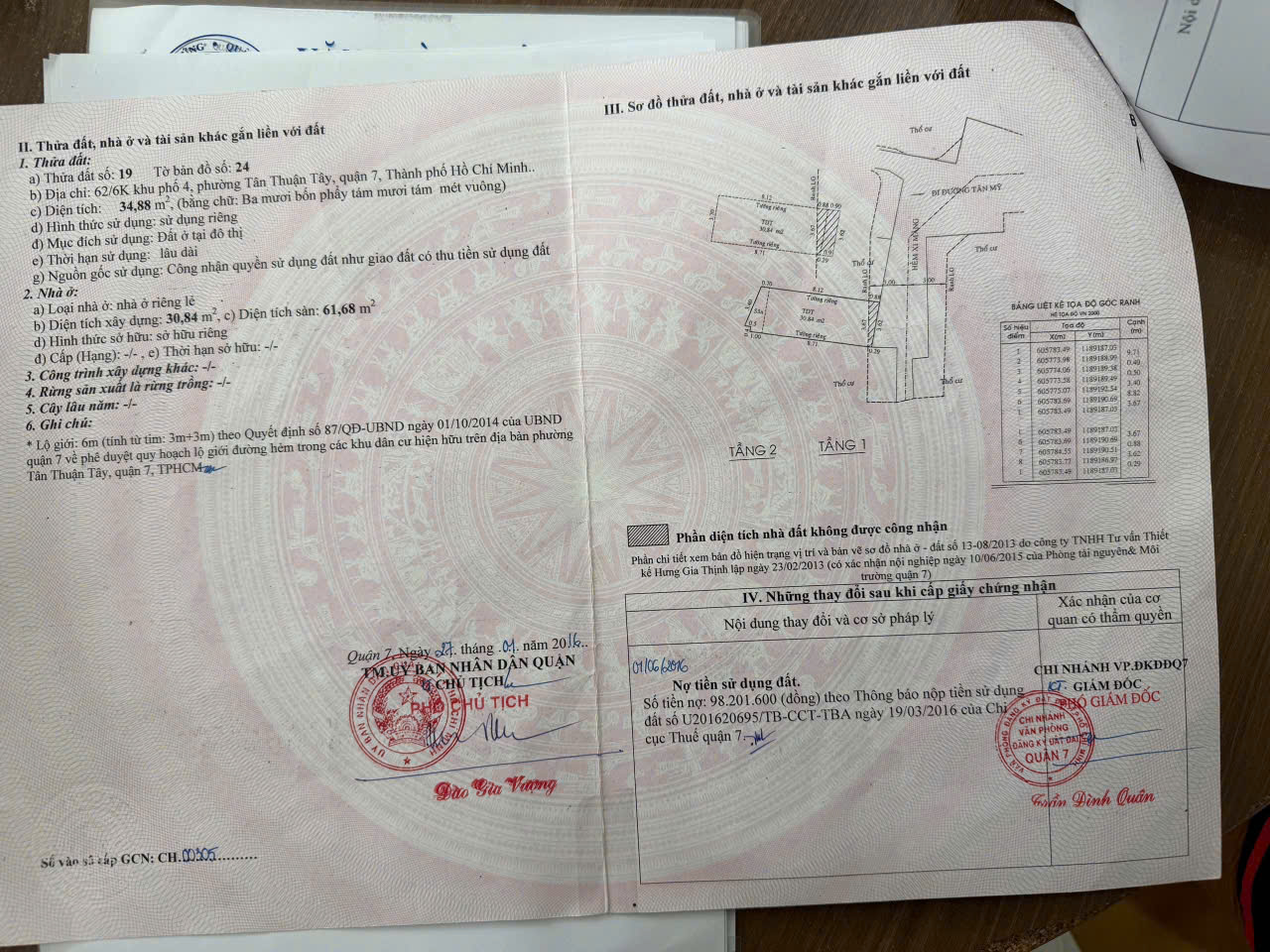 Bán nhà số 62/6K khu phố 4, phường Tân Thuận Tây, Quận 7, Hồ Chí Minh. 15990166