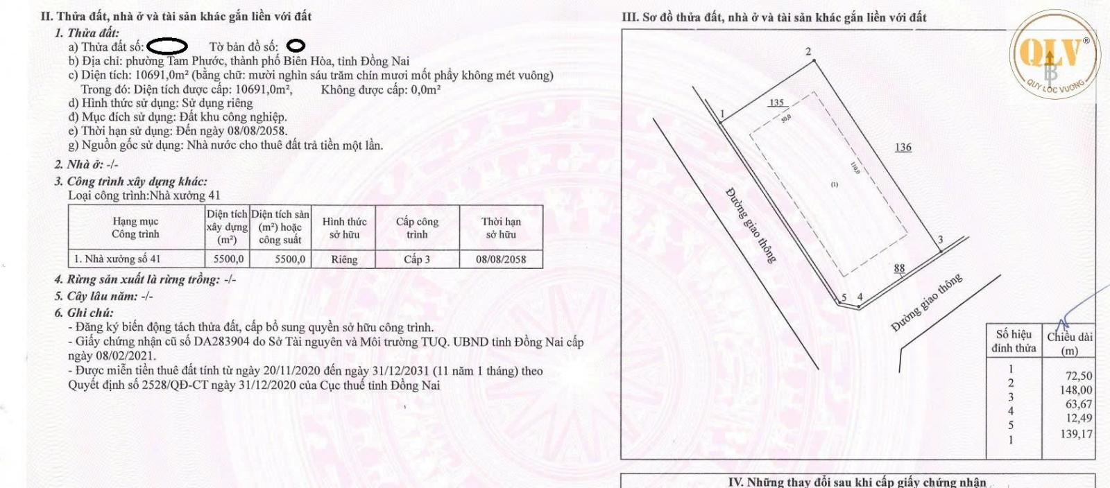 Bán nhà xưởng – KCN GIANG ĐIỀN, TRẢNG BOM, ĐỒNG NAI – 10.691m²
 15990221