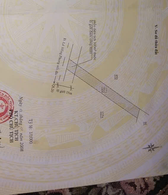 1.000m2 mặt tiền chính lê hồng phong, trung tâm đức trọng, lâm đồng 15990196