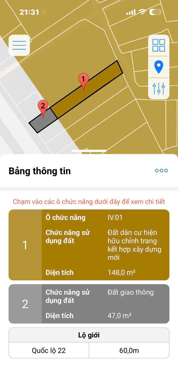 HÀNG CÒN CHINH CHỦ - 2 MẶT TIỀN QL22 – THỊ TRẤN HÓC MÔN – 5x40M – CHỈ 12 TỶ 15990314