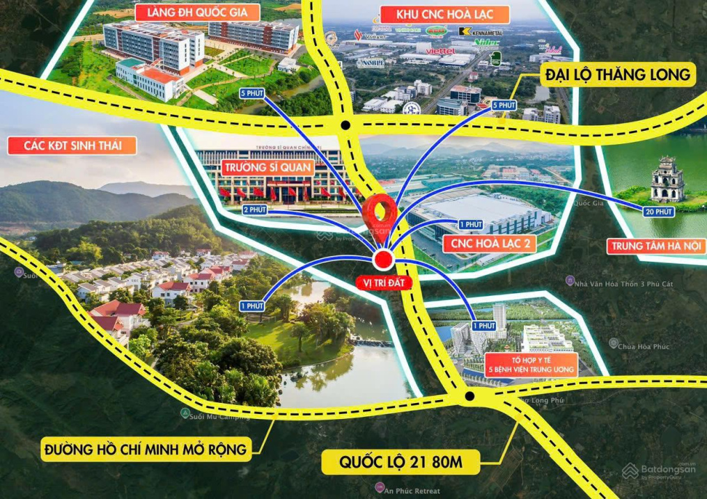 Giá chỉ 2.4 tỷ, đất đô thị Hòa Lạc, gần QL21 và làng đại học, diện tích 100m², mặt tiền 7m + Ôtô 15990566