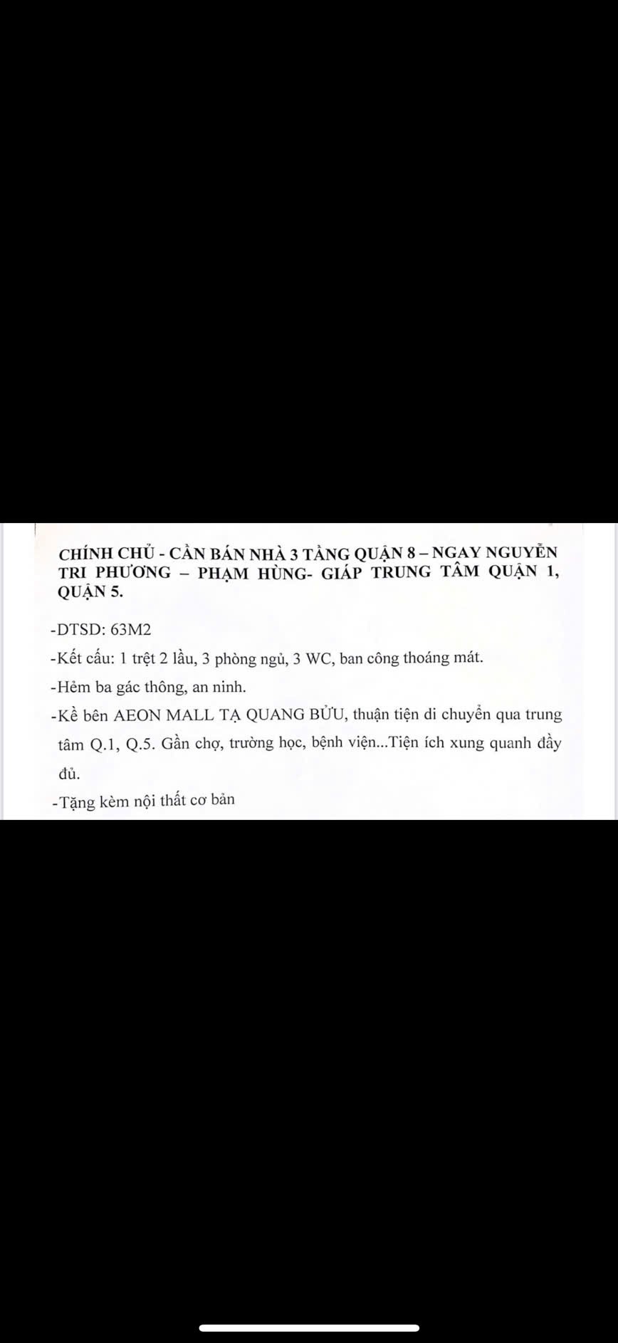 NHÀ ĐẸP – GIÁ TỐT  – CHÍNH CHỦ CẦN BÁN GẤP NHÀ Tại Phường 9, Quận 8, TP HCM 15990625