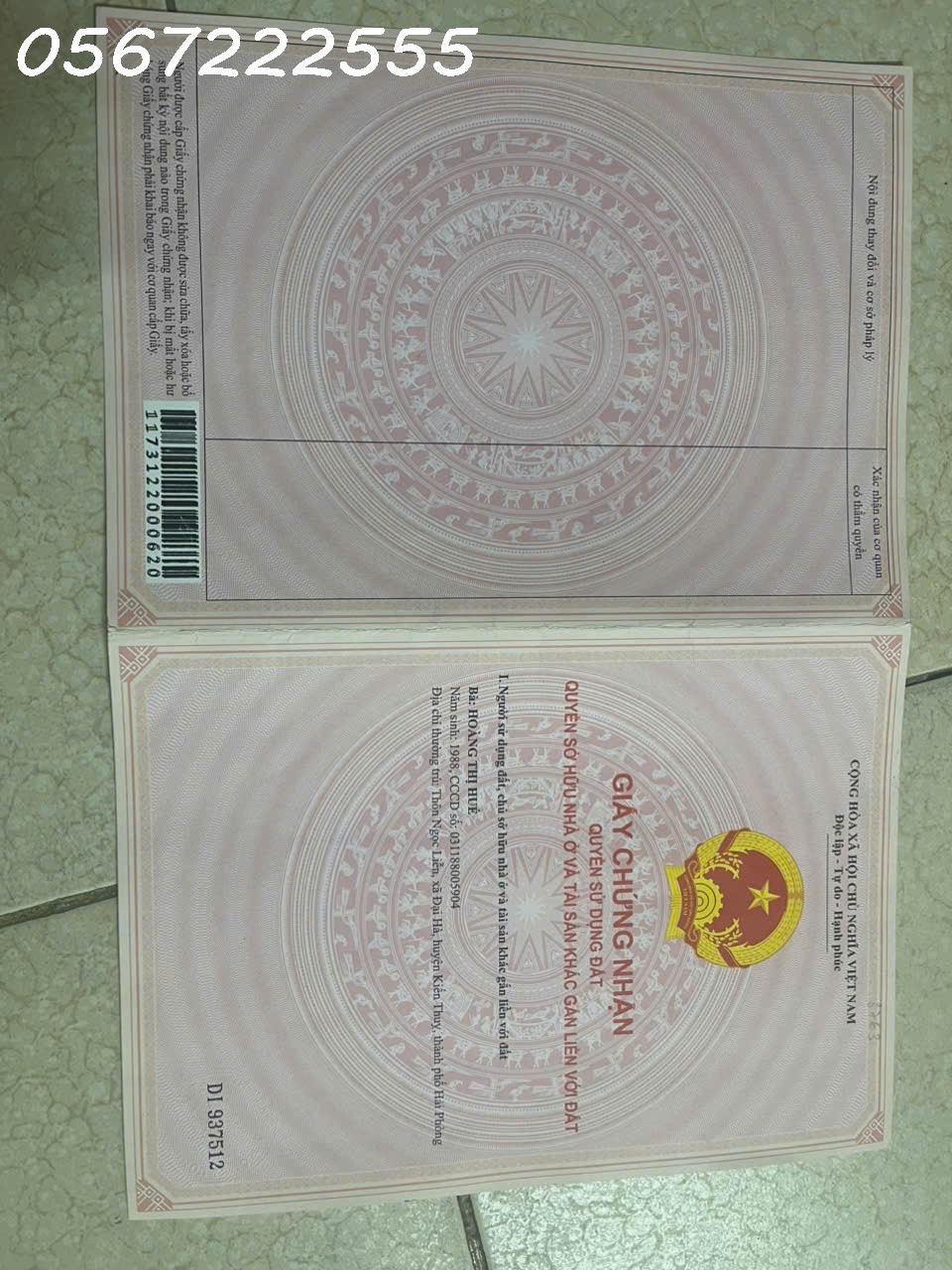 ĐẤT NỀN HÒA NHẤT, NGŨ ĐOAN, KIẾN THỤY – CHỈ 9XX TRIỆU – CƠ HỘI AN CƯ & ĐẦU TƯ-ZALO: 0567 222 555 15990738