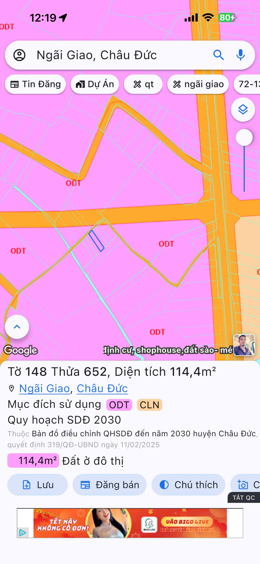 ĐẤT  ĐẸP – GIÁ TỐT – CẦN BÁN ĐẤT Tại Thị trấn Ngãi Giao, huyện Châu Đức – Bà Rịa – Vũng Tàu 15990876