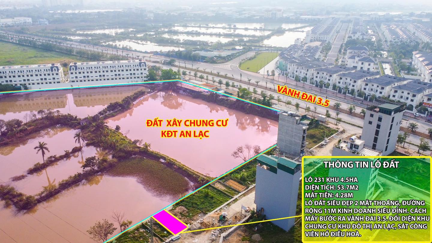Thanh khoản lô đất cực hiếm khu đất dịch vụ 4.6 ha Vân Canh sát An Lạc Symphony 3 bước chân ra vành 15991266