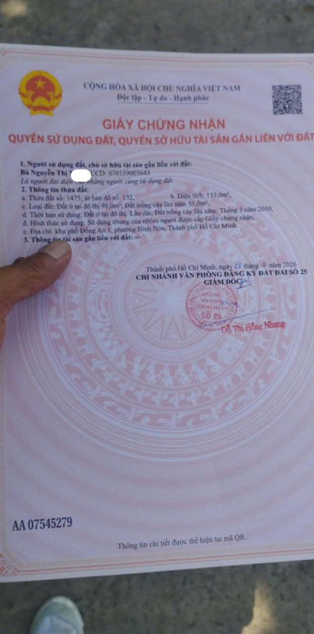 CẦN BÁN NHÀ ĐẤT MẶT TIỀN ĐƯỜNG BÌNH HÒA 20 – THUẬN AN, BÌNH DƯƠNG 15991292