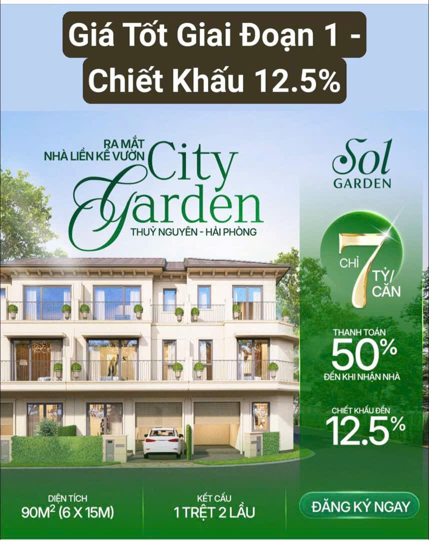 SOL GARDEN - Shophouse - Cạnh KCN VSIP TP. Hải Phòng - Trung tâm Hành chính mới TP. Thủy Nguyên 15991557
