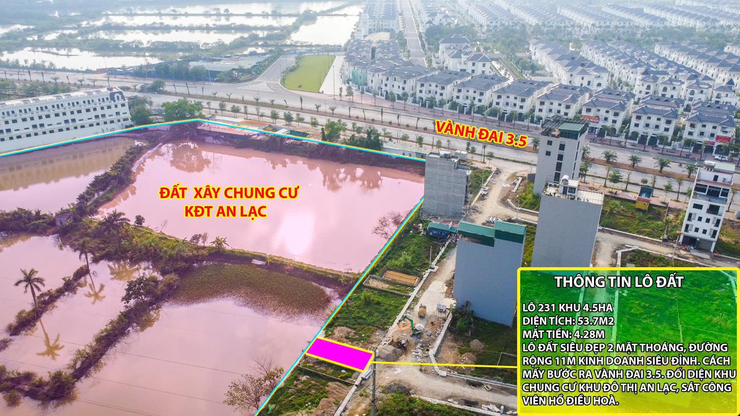Thanh khoản lô đất cực hiếm khu đất dịch vụ 4.6 ha Vân Canh sát An Lạc Symphony 3 bước chân ra vành 15991694